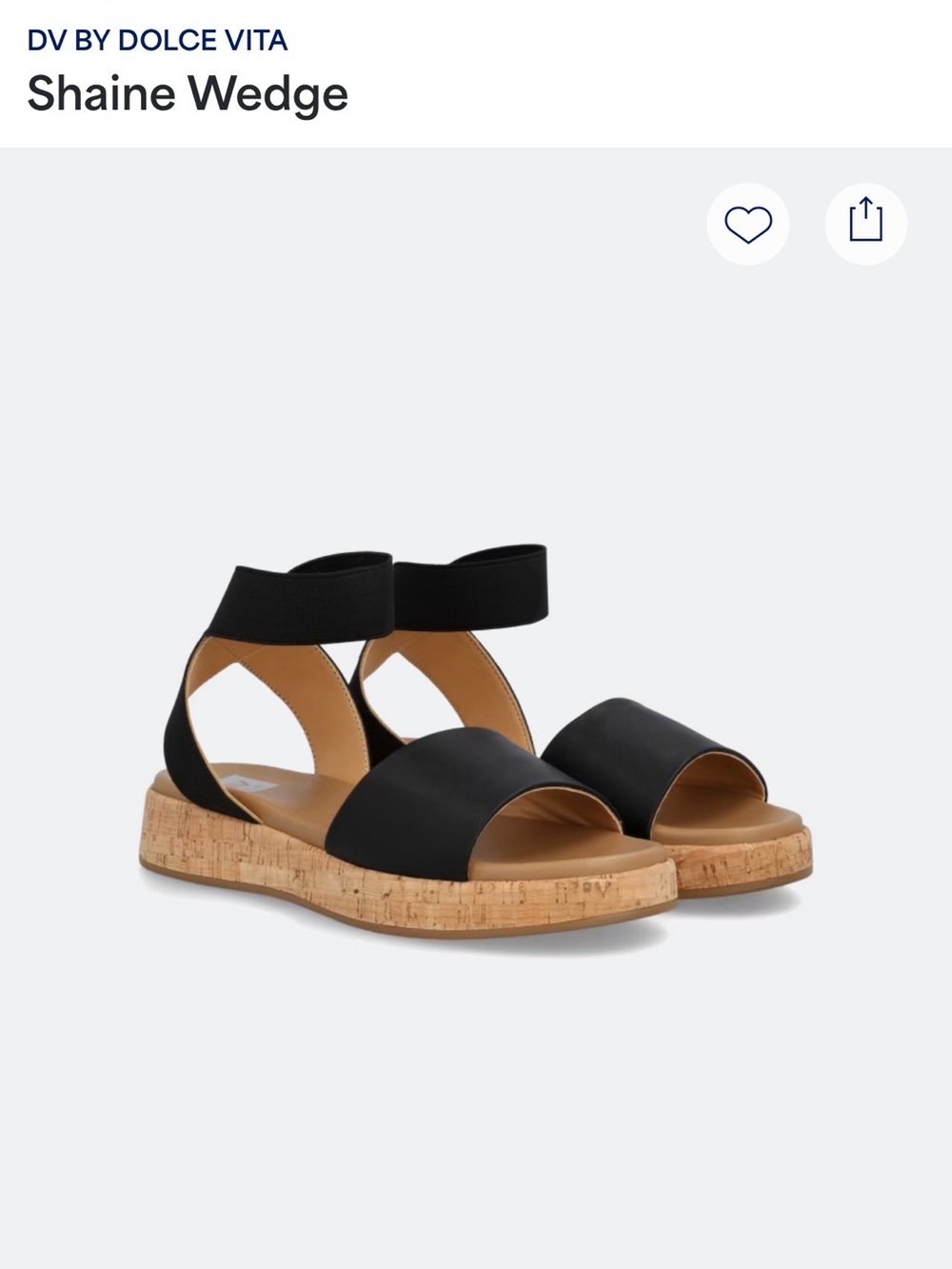 DV by Dolce Vita Shaine Cork Wedge Sandal in Black and Tan